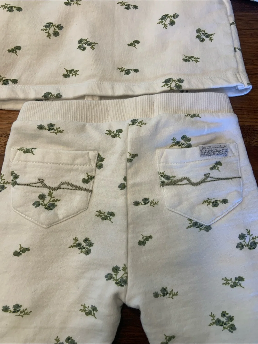 NWT 7 For All Mankind Baby Girls Floral Ruffle Sweatshirt & Legging Set 6-9M